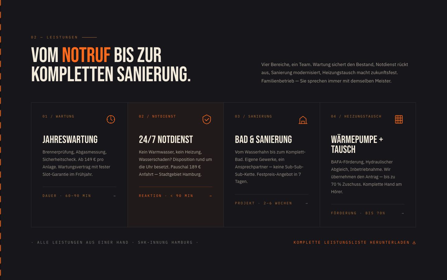 Heizung — 24/7 Notdienst