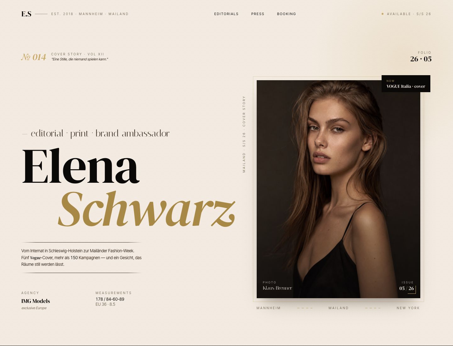 Elena Schwarz — Editorial Cover