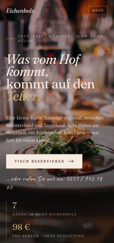 Restaurant — Mobile View